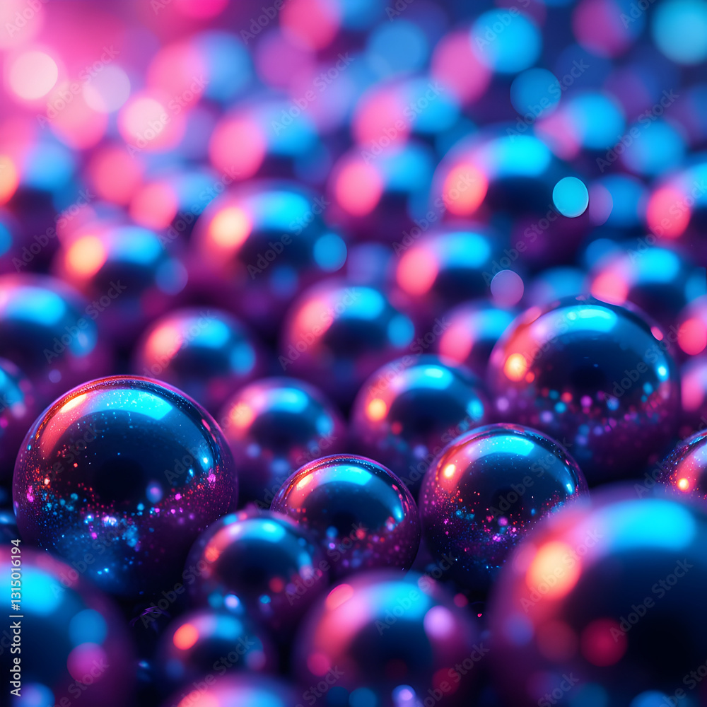 Vibrant Blue & Pink Shiny Spheres Vibrant Blue & Pink Shiny Spheres