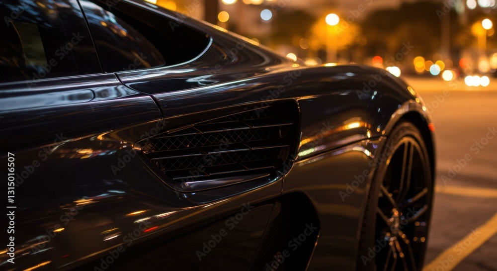 Fototapeta premium Close-Up of Exotic Car Air Intake Sculpted for Aerodynamics and Performance