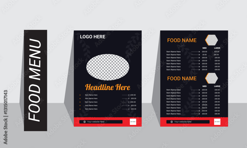 Professional food menu design template