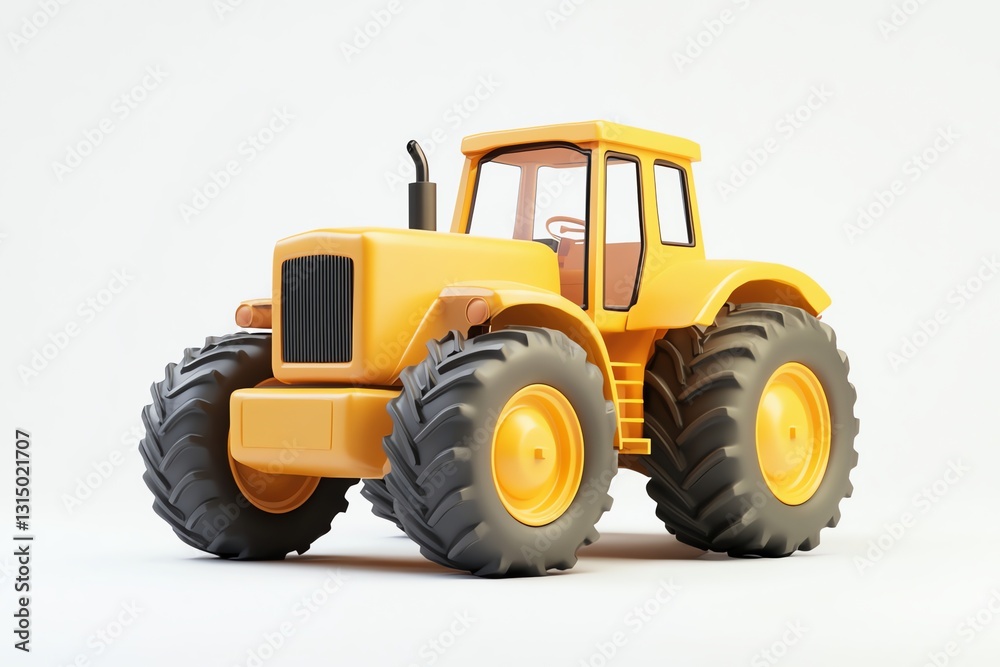 Isolated Yellow Tractor Vehicle on White Background Perfect for Farming Concepts Isolated Yellow Tractor Vehicle on White Background Perfect for Farming Concepts
