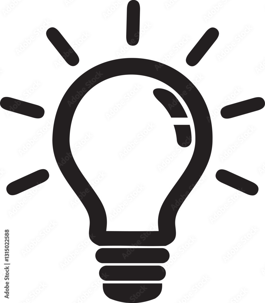 Black light bulb icon, idea sign, vector illustration on white background Black light bulb icon, idea sign, vector illustration on white background
