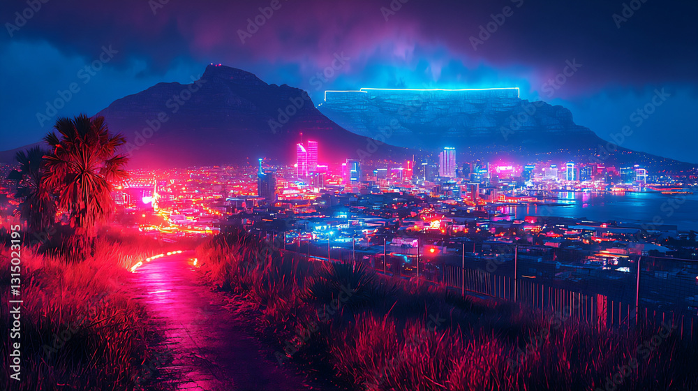 Fototapeta premium cyberpunk cape town,
