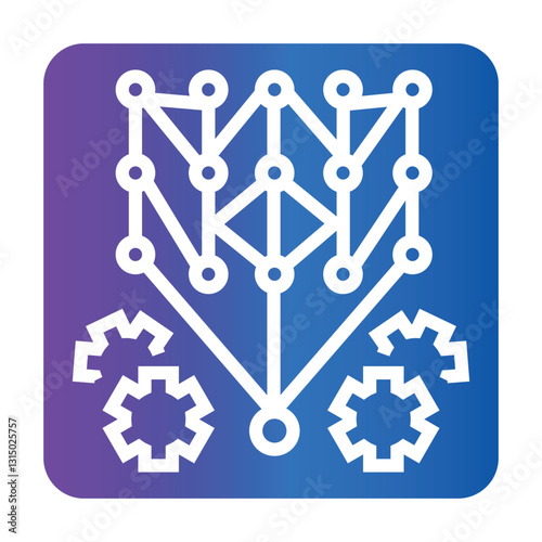 Deep Neural Network color line icon.Minimal clean icon for apps and websites