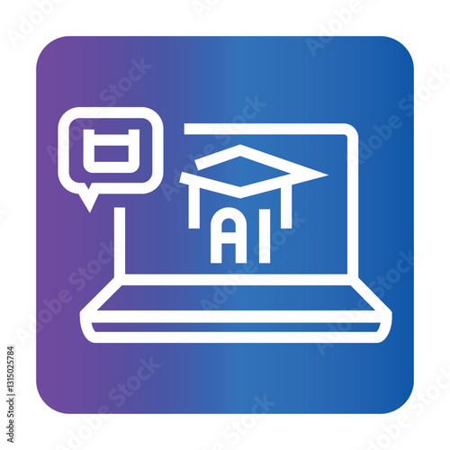 Adaptive learning color line icon.Minimal clean icon for apps and websites