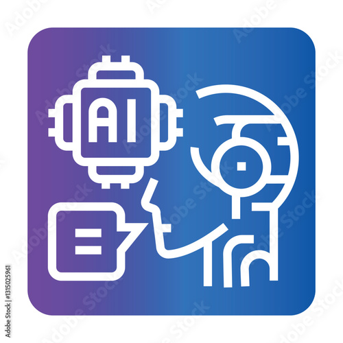 AI Agents  color line icon.Minimal clean icon for apps and websites