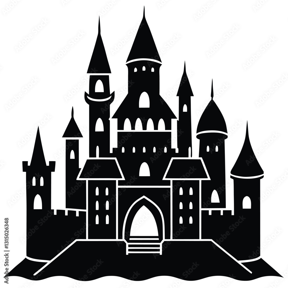 Obraz premium fairy tale castle vector illustration