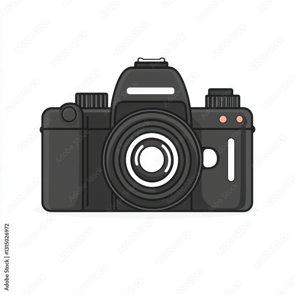 Camera glyph, 3D render, white base. Camera glyph, 3D render, white base.