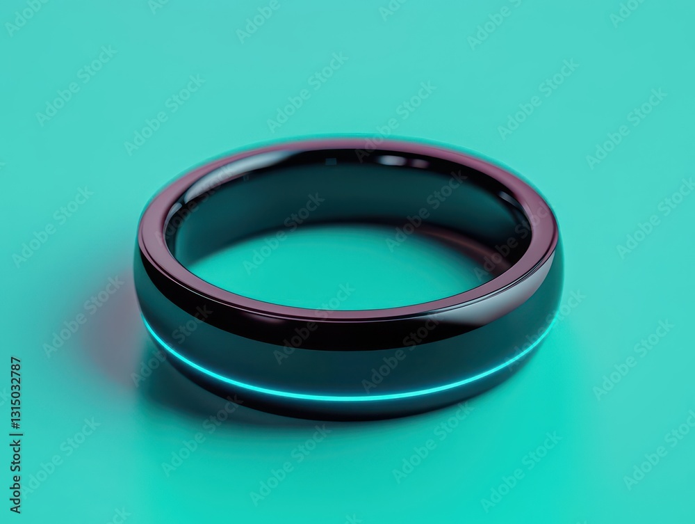 Smart ring glowing softly on a neutral background, futuristic wearable fitness tracking concept Smart ring glowing softly on a neutral background, futuristic wearable fitness tracking concept