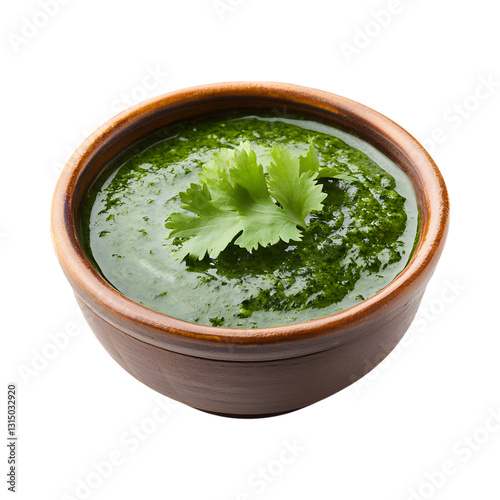 Coriander Garlic Chutney for Dhokla Isolated on Transparent Background