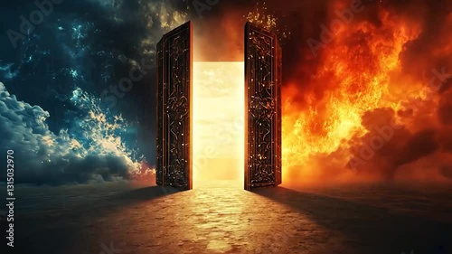 Gates of Heaven and Hell: A Digital Fantasy Artwork