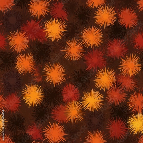 Vibrant Sunburst Pattern in Warm Tones for Seamless Background and Wallpaper