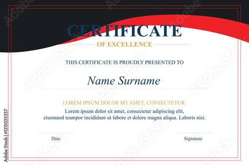Red-black certificate of excellence template