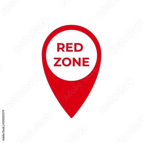 Bright red location marker icon with bold white text inside a circular shape indicating a red zone. Free Download Bright red location marker icon with bold white text inside a circular shape indicating a red zone. - GFXLoad
