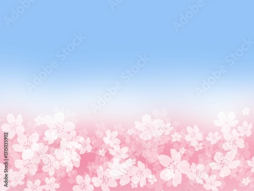 桜と青空の風景のイメージ
