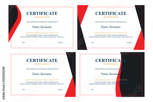 Red-black certificate of excellence templates