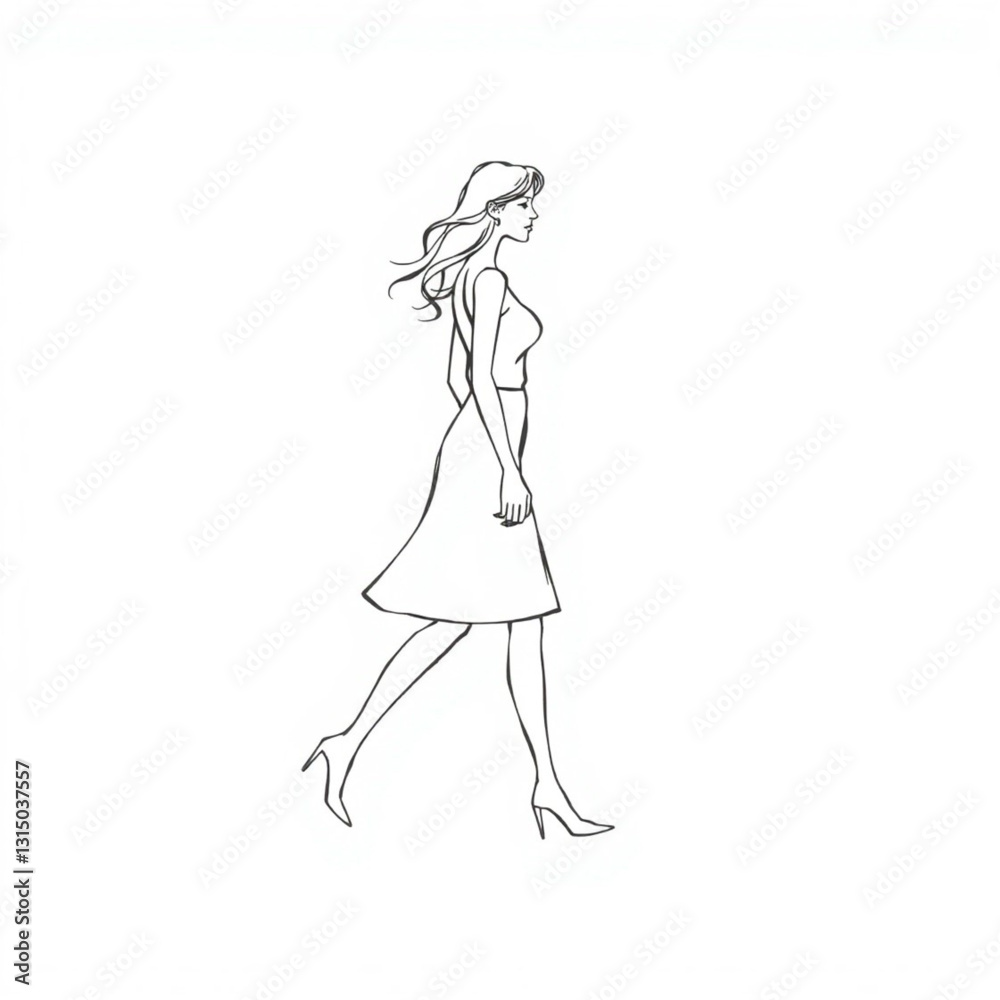 A cartoon profile of a simple woman's silhouette, by a single gray line_1.eps A cartoon profile of a simple woman's silhouette, by a single gray line_1.eps