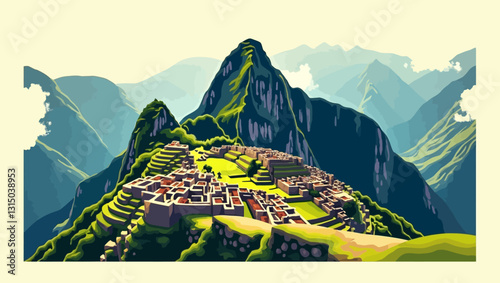 Machu Picchu: Experience the architectural and historical marvel, Machu Picchu, nestled amidst majestic mountains, vibrant vegetation and blue skies, beckoning exploration and captivating views.
