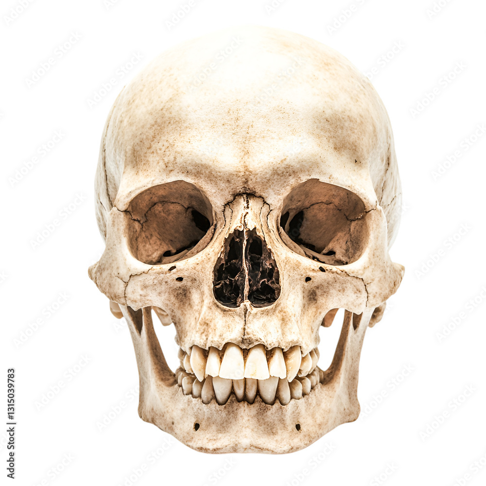 Human Skull Front View Detailed Anatomy Bone Structure Human Skull Front View Detailed Anatomy Bone Structure