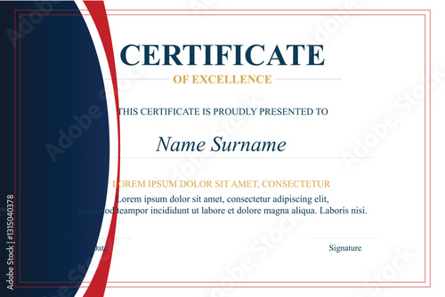 Red-blue certificate of excellence design template (1)