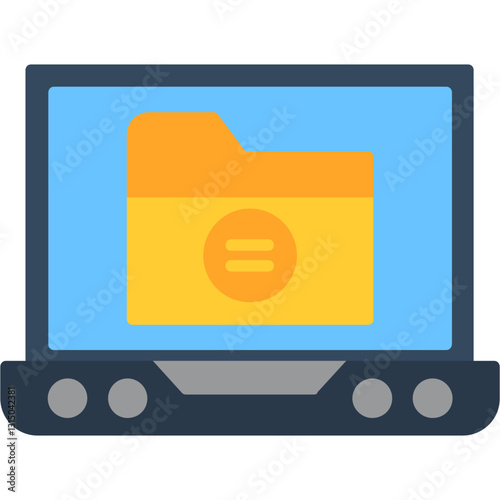 Laptop Document Folder Icon