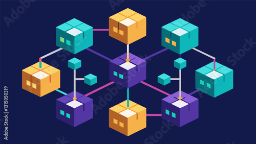 The blockchain data chain is like a digital puzzle with each block representing a crucial piece that must be in place for the whole picture to make sense and function efficiently.. Vector illustration