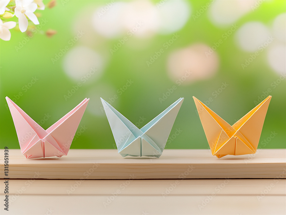 Obraz premium minimalist origami crane sculpture