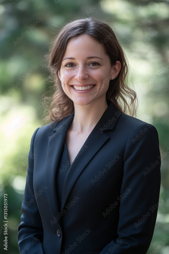 Business woman in formal suit smiling, looking at camera Business woman in formal suit smiling, looking at camera
