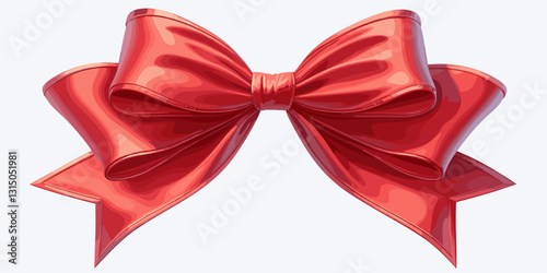 Red bow vector icon set in flat style perfect for gift wrapping and decoration designs.