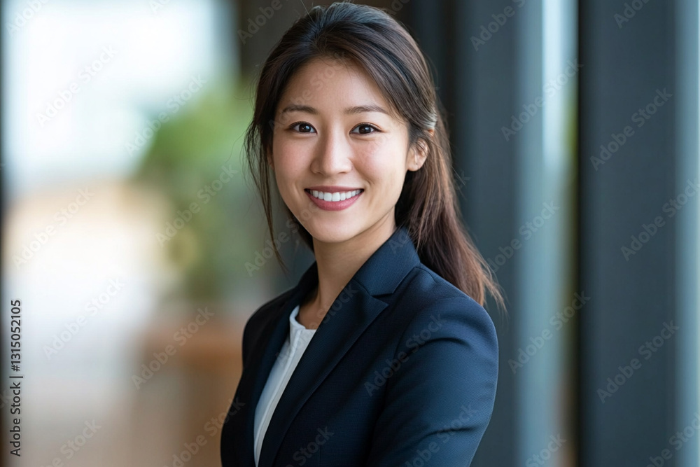 Business woman in formal suit smiling, looking at camera Business woman in formal suit smiling, looking at camera