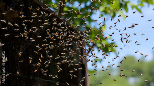 Swarm of Flies Buzzing Over Garbage Dump in Daylight