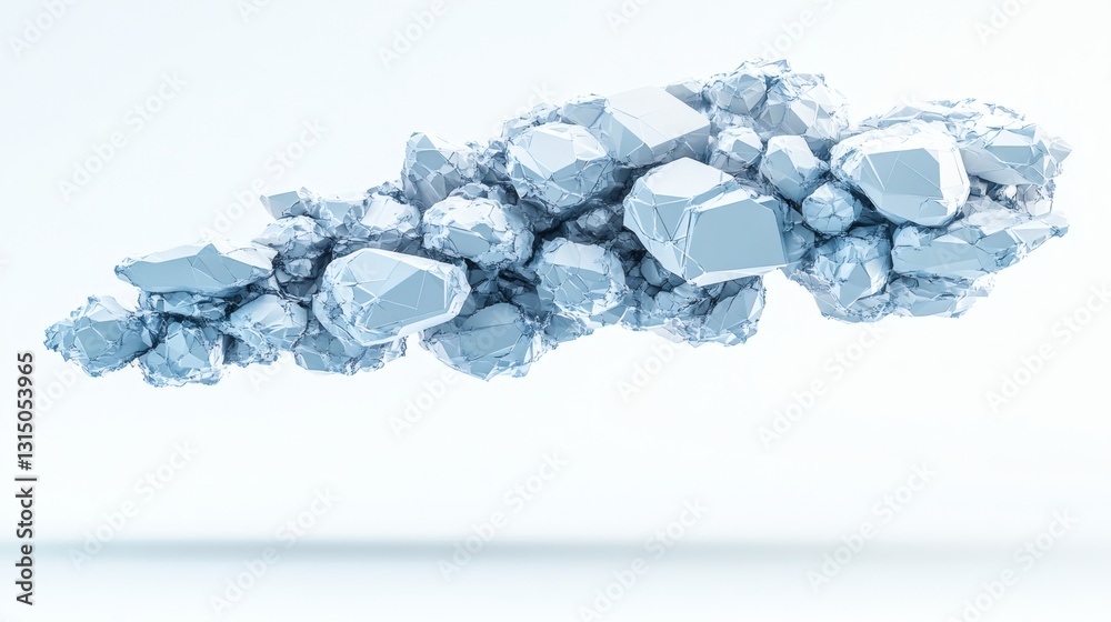 Fototapeta premium Abstract Pixelated Rock Cloud In Light Gray Blue