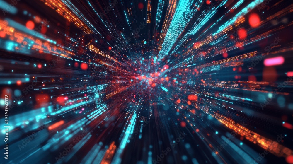 Fototapeta premium Abstract Visualization of AI Deep Learning Algorithm