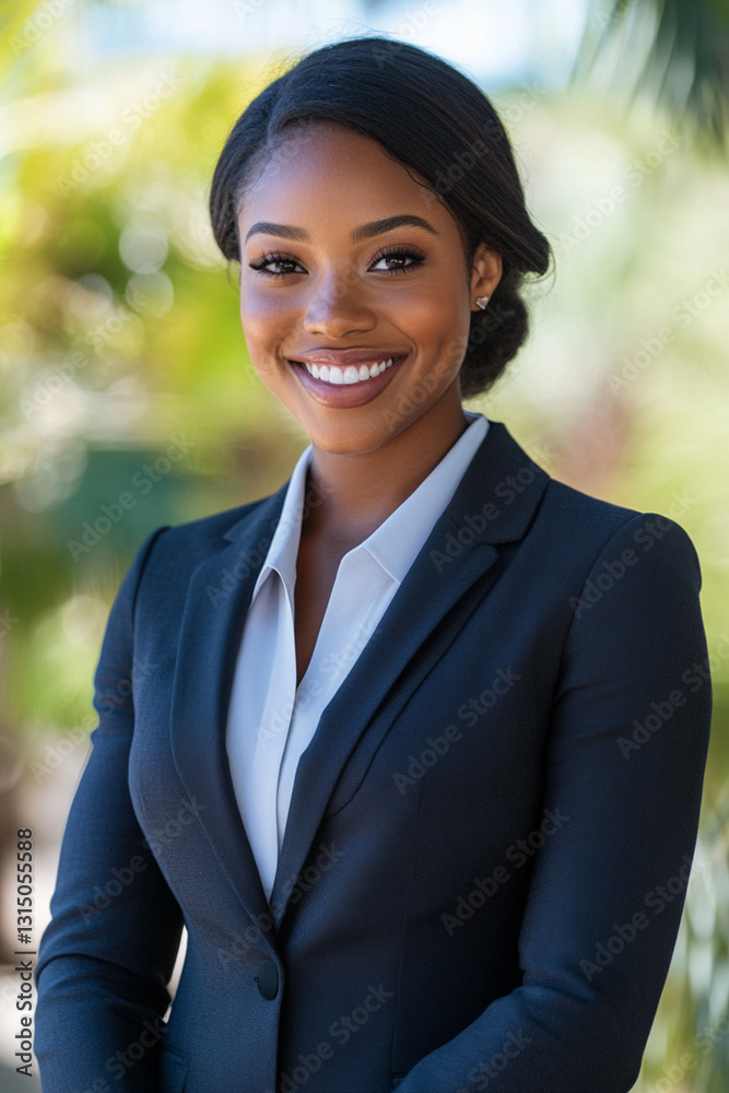 Business woman in formal suit smiling, looking at camera Business woman in formal suit smiling, looking at camera