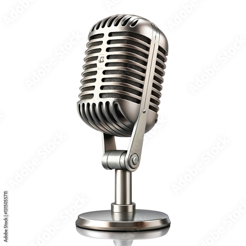 retro microphone isolated on white