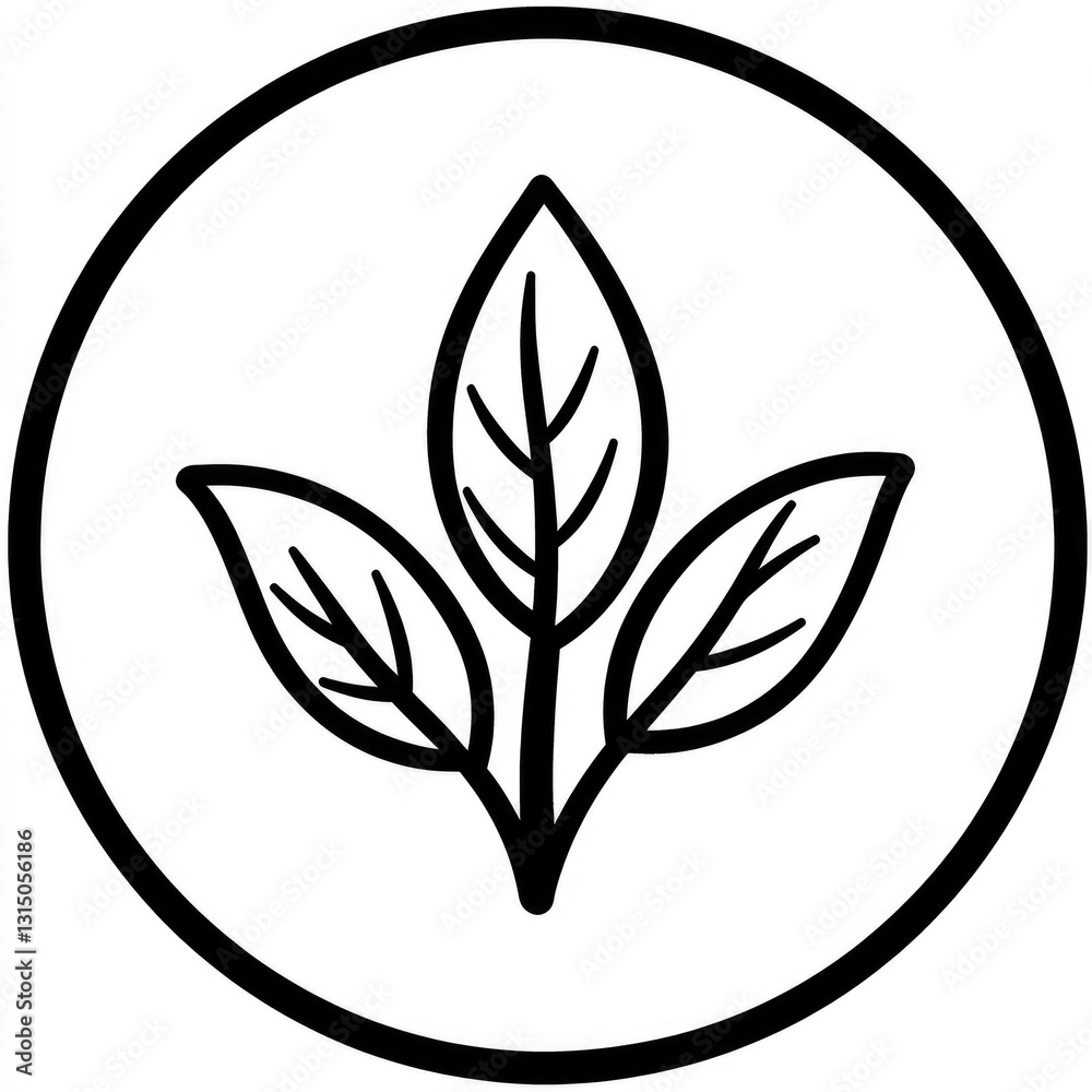 Eco-Friendly Hypoallergenic Symbol: Round Black Outline Icon Representing Quality and Healthy Lifestyle Eco-Friendly Hypoallergenic Symbol: Round Black Outline Icon Representing Quality and Healthy Lifestyle