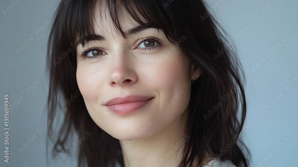 Close-up portrait of a woman with a natural, happy expression Close-up portrait of a woman with a natural, happy expression