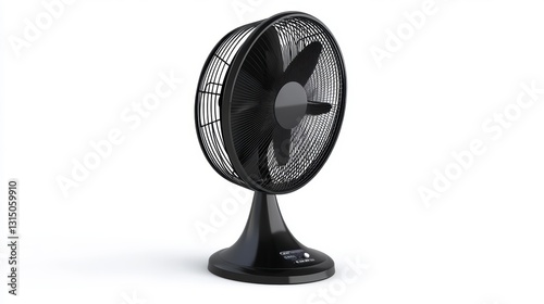 Wallpaper Mural Black Electric Desk Fan on White Background Torontodigital.ca