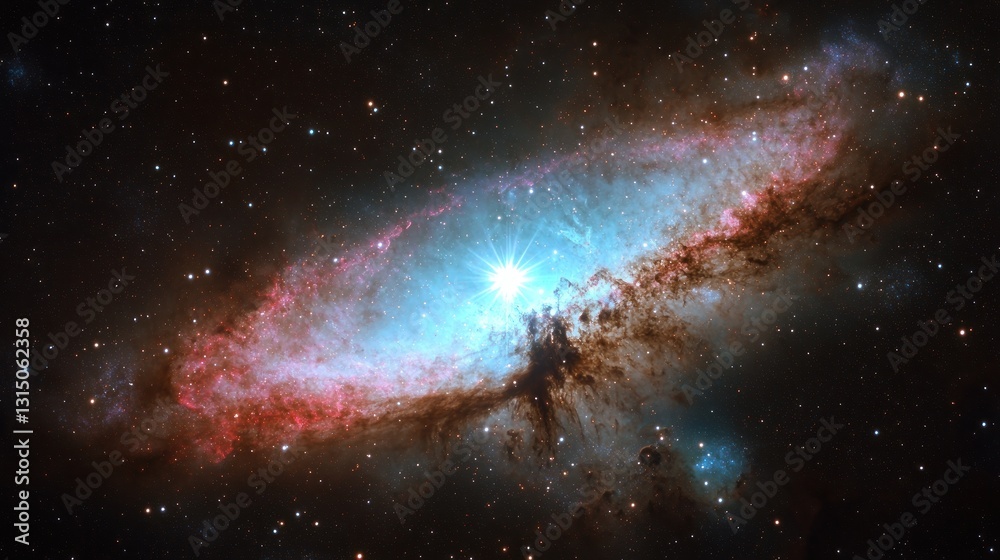 Obraz premium Cosmic nebula, vibrant colors, deep space, star formation