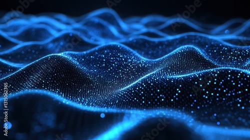 AI Deep Learning Matrix with Glowing Neural Signals