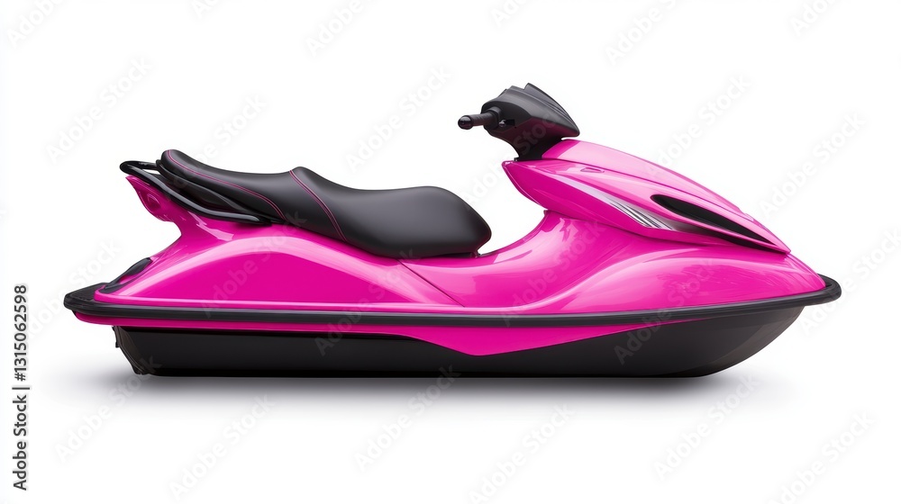 Naklejka premium Pink Personal Watercraft Studio Shot Sleek Design, Black Accents