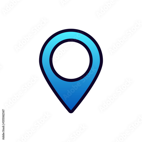 Free Download A blue location pin icon design used for navigation and map positioning in various digital devices. - GFXLoad
