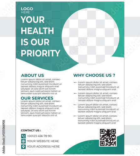 Medical flyer design Corporate healthcare and medical cove a4 flyer design template for print, Madical Flyer design layout modern with blue color size A4, modern healthcare promotion business medical