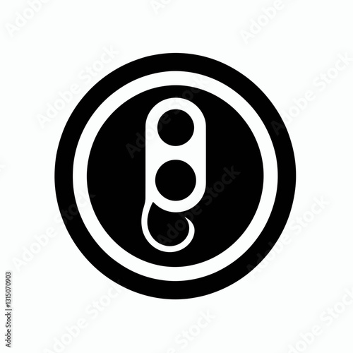 very simple flat and minimalist Soda Pop Cap silhouette in black on a white background