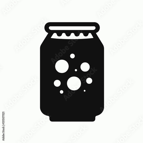 very simple flat and minimalist Soda Pop Cap silhouette in black on a white background