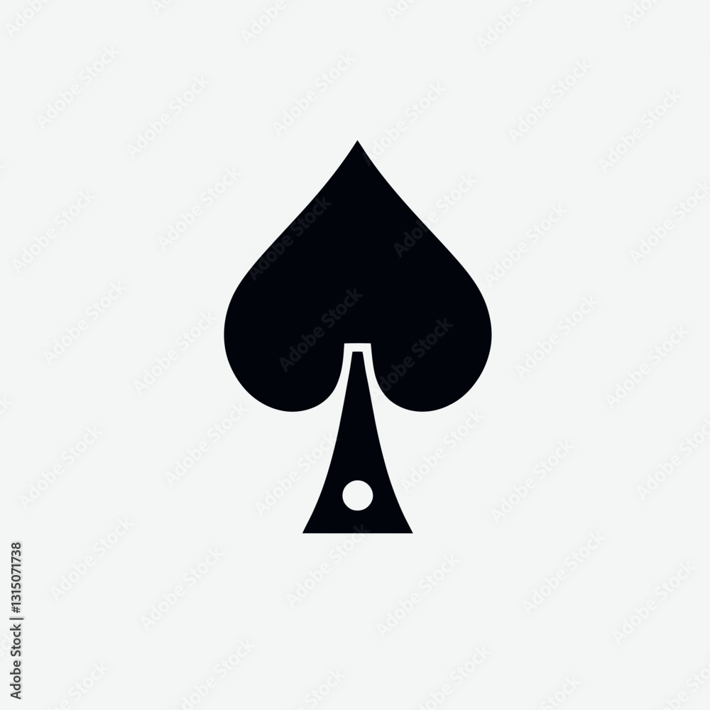 very simple flat and minimalist Spade silhouette in black on a white background very simple flat and minimalist Spade silhouette in black on a white background