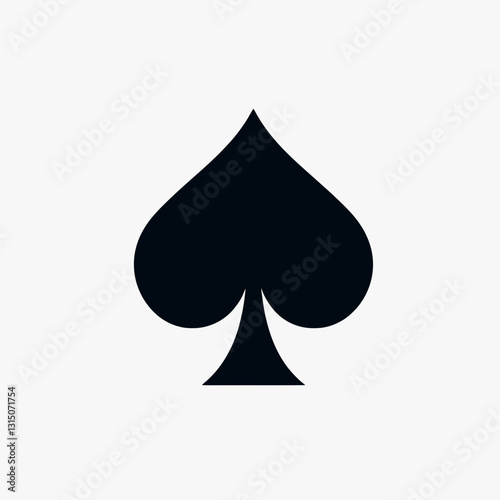 very simple flat and minimalist Spade silhouette in black on a white background