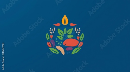 A Vibrant Burst Of Fresh Produce Celebrating The Bounty Of Natures Harvest Against A Deep Blue Backdrop