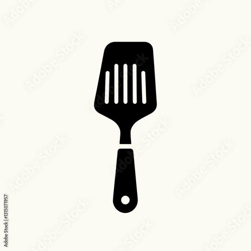 very simple flat and minimalist Spatula Flip silhouette in black on a white background