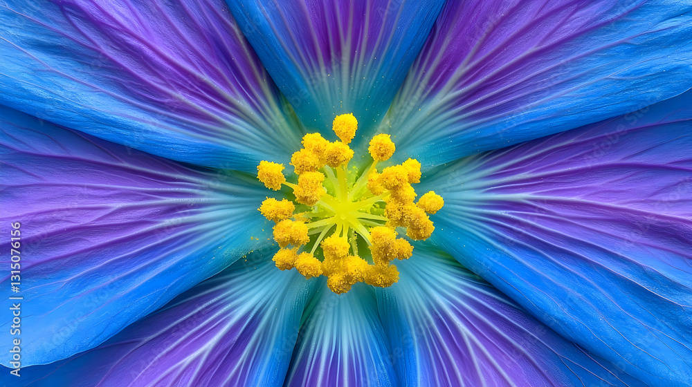 Obraz premium Close-up vibrant blue flower, detailed macro shot, nature's beauty, botanical illustration