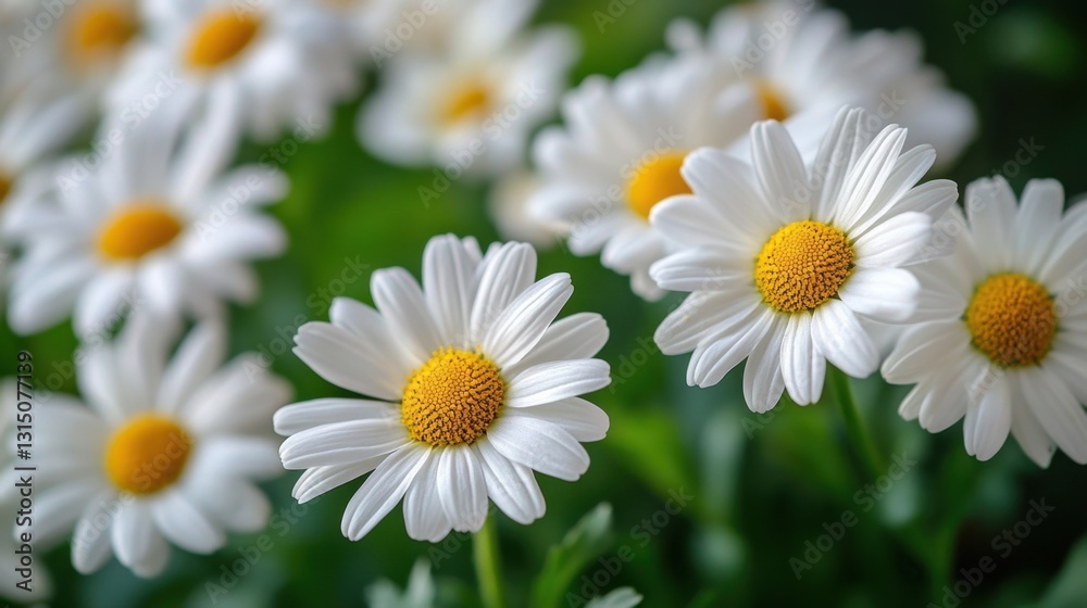 Serene daisies in soft focus create a peaceful mood with bright white petals and vibrant yellow centers, capturing the essence of nature's beauty Serene daisies in soft focus create a peaceful mood with bright white petals and vibrant yellow centers, capturing the essence of nature's beauty